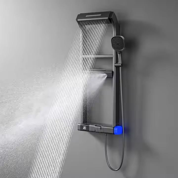 Faucet - Zestaw miedzianego deszczownika prysznicowego z cyfrowym