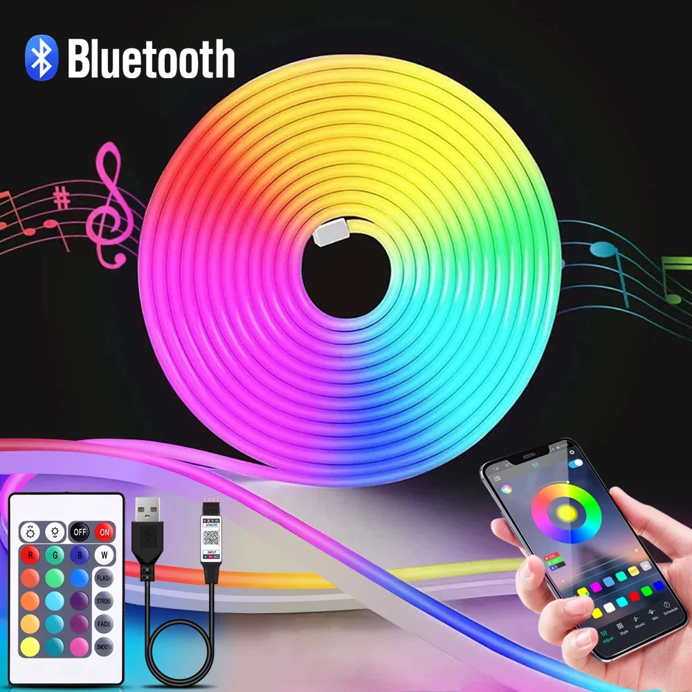 Led Strip Lights - Taśma LED Neon RGB 1-5m, 5V